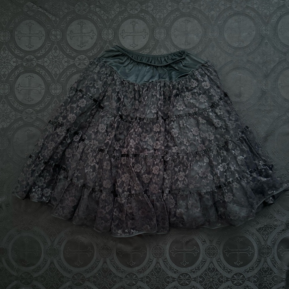 vintage lace overlay lingerie skirt